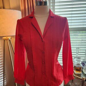 Retro Chic: Vintage Red Blouse